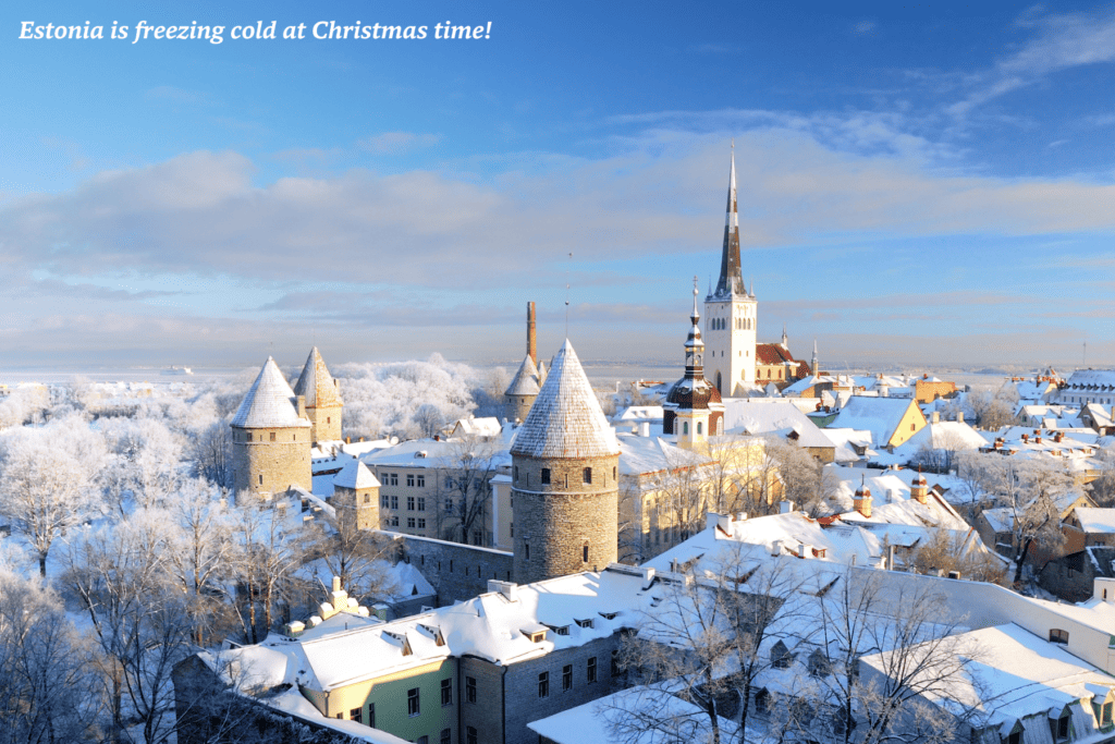 Snow covered Tallinn, Estonia 