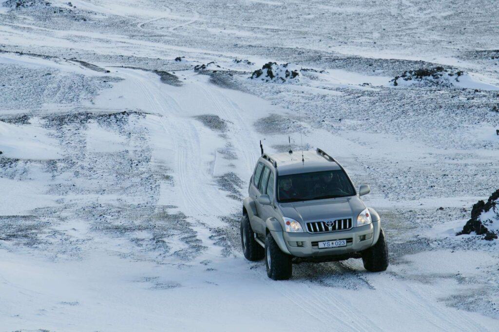 Superjeep drives across Iceland 