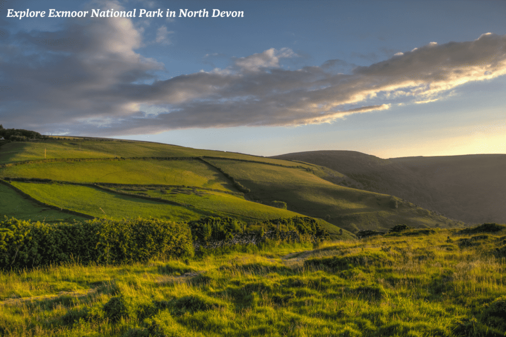 Sunset at Exmoor National Park in North Devon, England