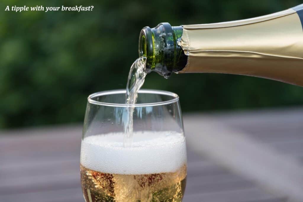 Sparkling wine poured into a glass