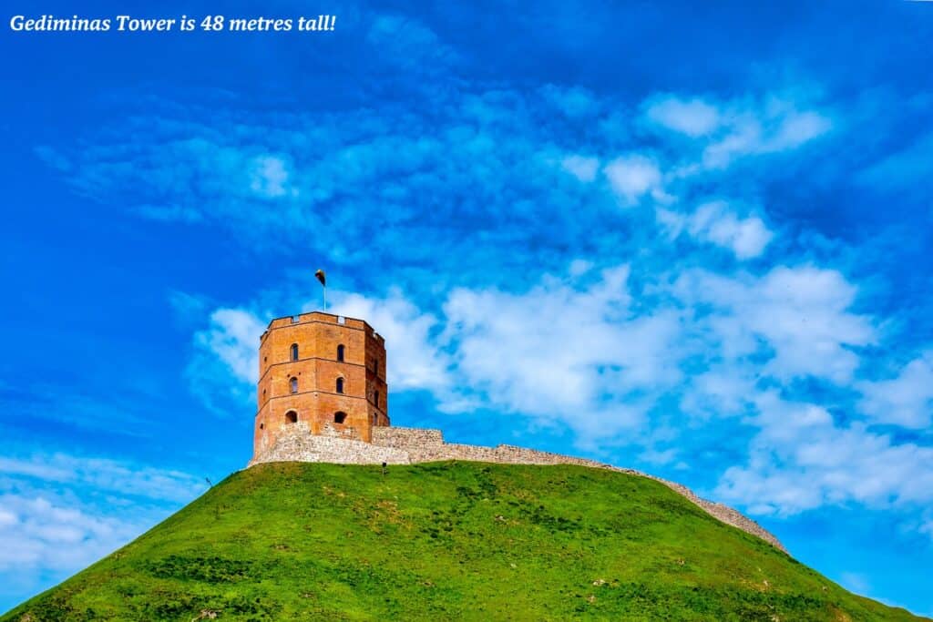 Gediminas Tower, Vilnius Castle on a sunny day in Lithuania 