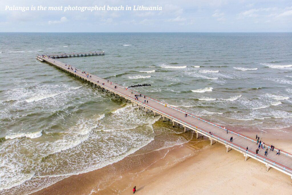 bridge full of people in Palanga, Lithuania 