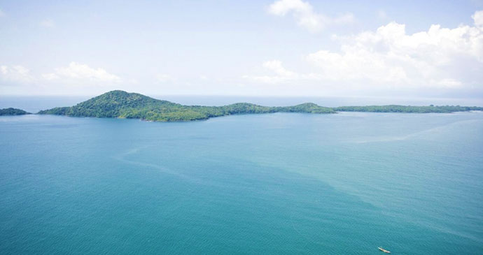 Aerial view of Banana Island, best beaches in Sierra Leone 