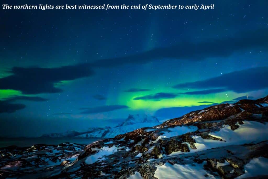 northern lights in Greenland