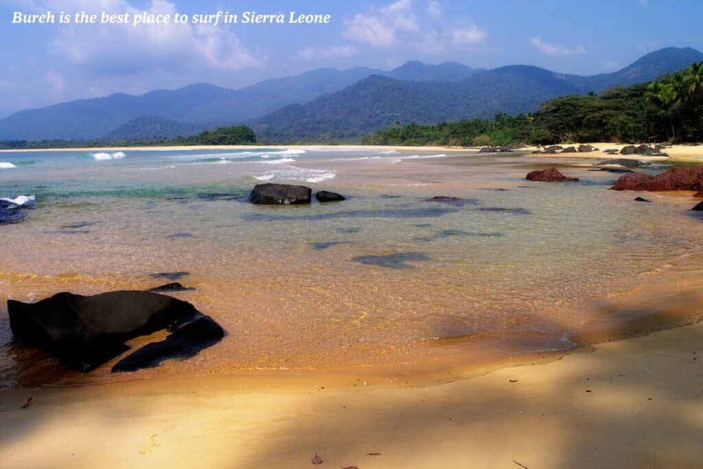 Rocky water at Bureh Beach, Sierra Leone 