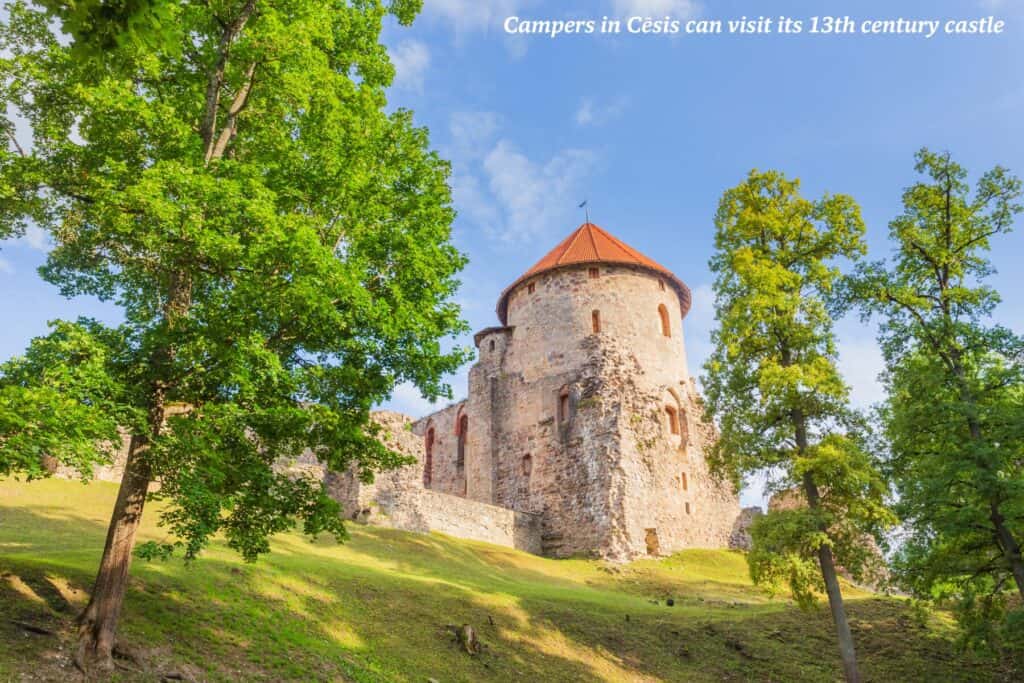 Cēsis castle, best camping in Latvia 