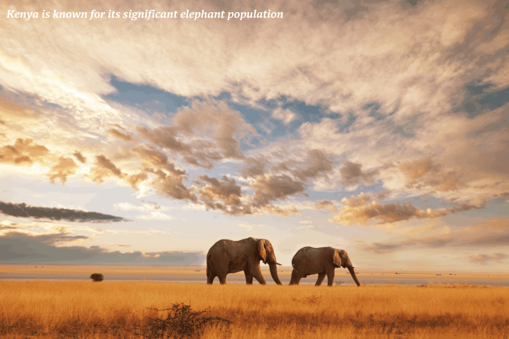Two elephants on the grass in Kenya -  best safaris in Africa 