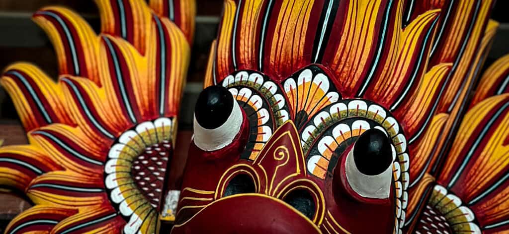 Traditional Sri Lankan Mask close up