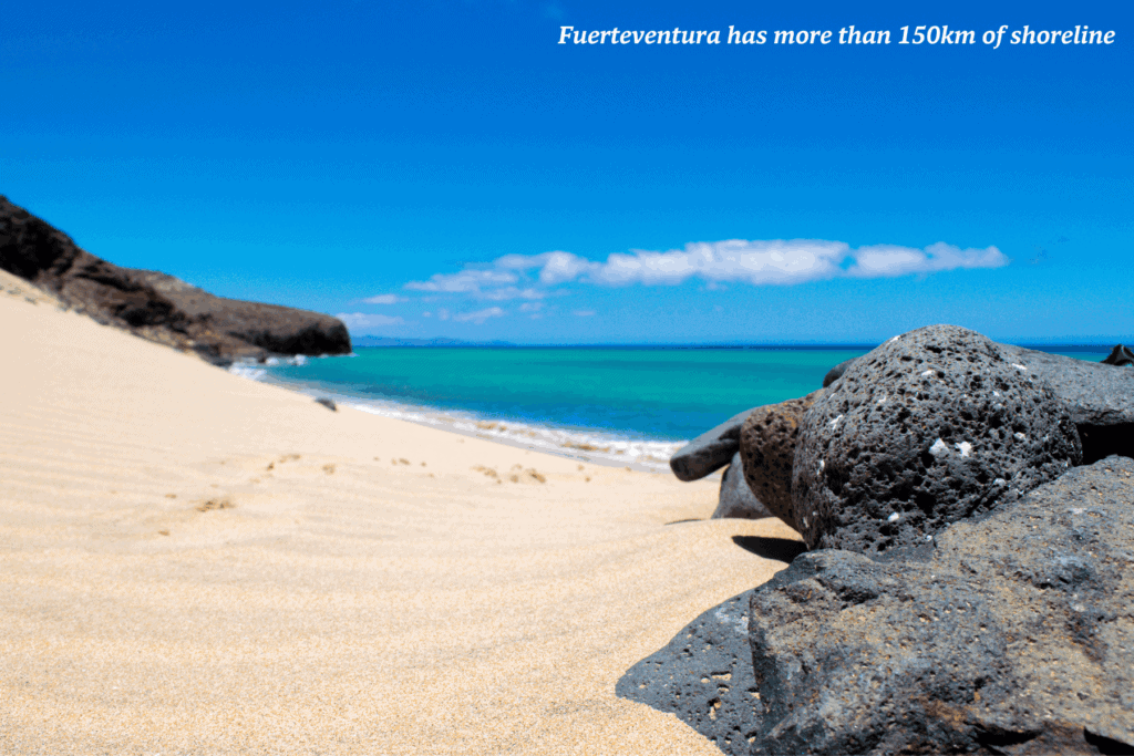 Rocks on the beach in Fuerteventura, Spain - is Fuerteventura good for families?