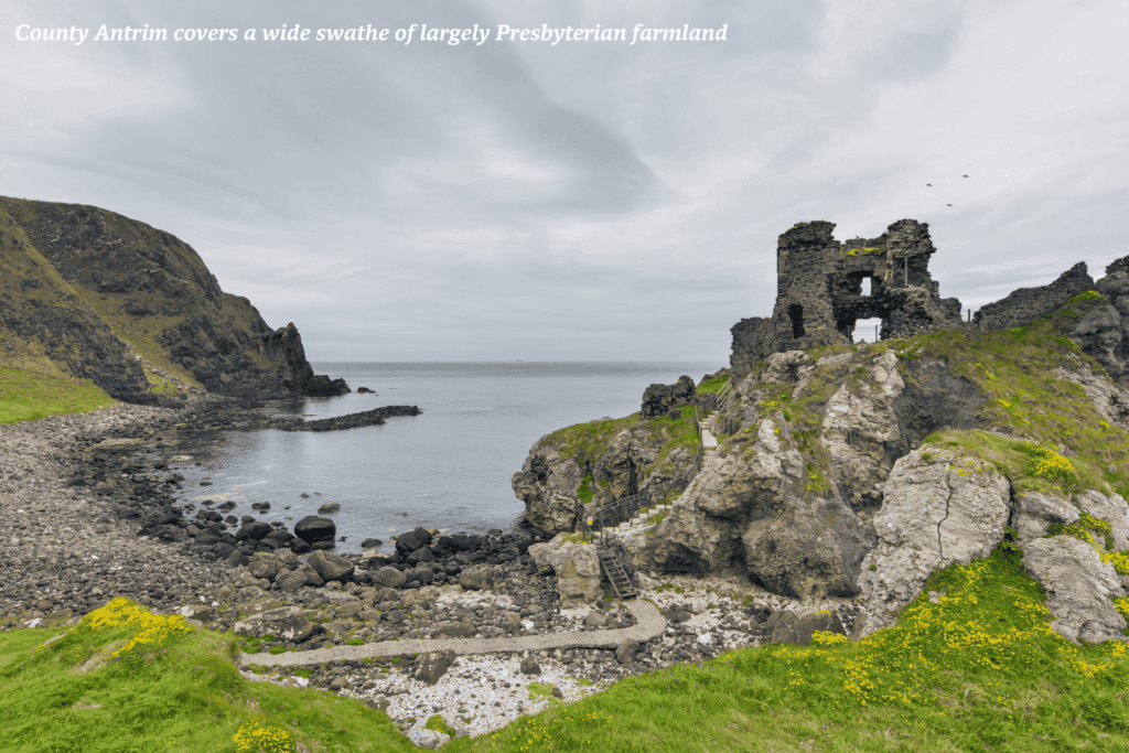 Castle ruins by the sea in County Antrim - where to go in Northern Ireland