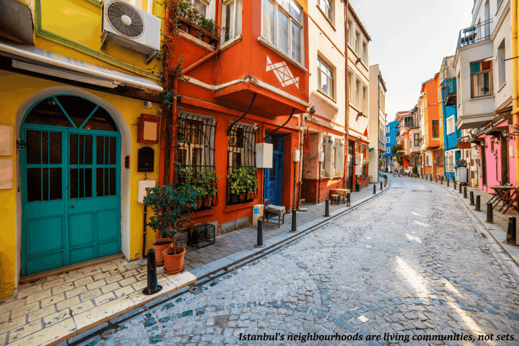 Colourful street in Kuzguncuck in Istanbul, Turkey - off the beaten track in Istanbul