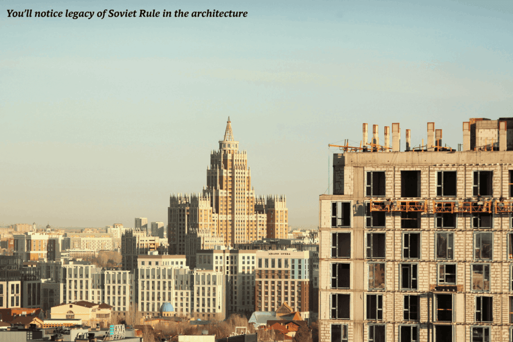 Traditional Soviet architecture on the Astana skyline - facts about Kazakhstan