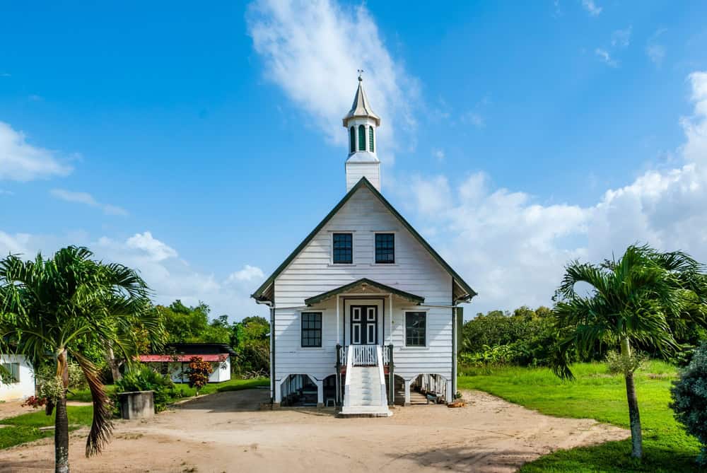 White wooden church in New Amsterdam, Suriname