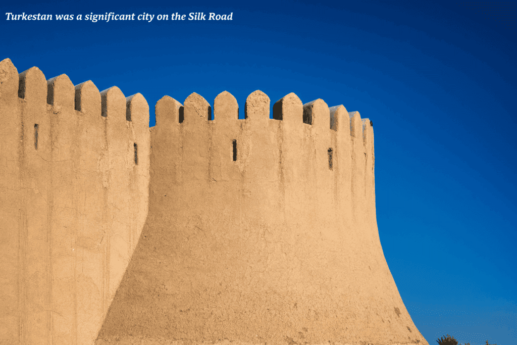 Historic city walls in Turkestan, Kazakhstan