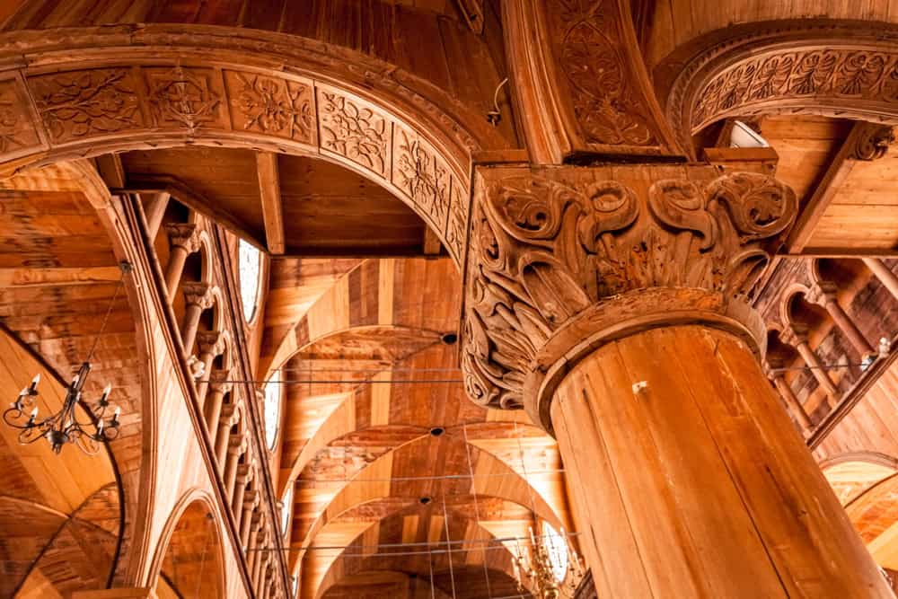 Inside St Paul and Peter's Basilica in Paramaribo in Suriname