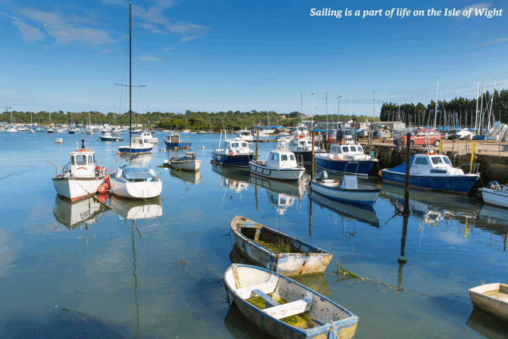 Boats in Baybridge Harbour on the Isle of Wight, England