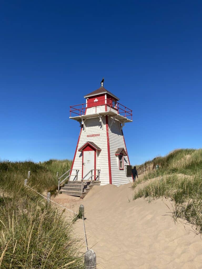 Lighthouse on the beach on Prince Edward Island, Canada 