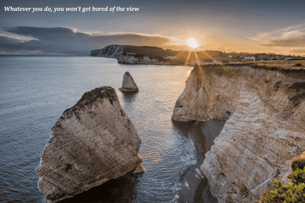 Sunset over Freshwater Bay on Isle of Wight