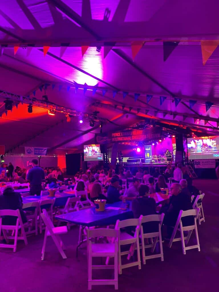 Tent at the International Shellfish Festival on Prince Edward Island, Canada 
