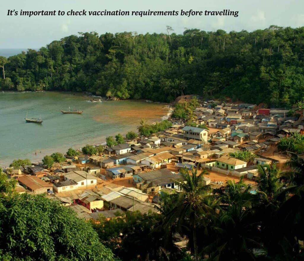Houses on the beach in Busua, Ghana