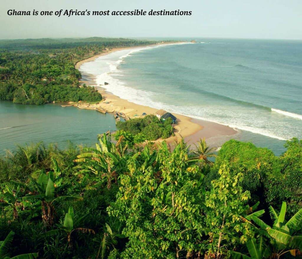 Palm trees along the Gold Coast in Ghana