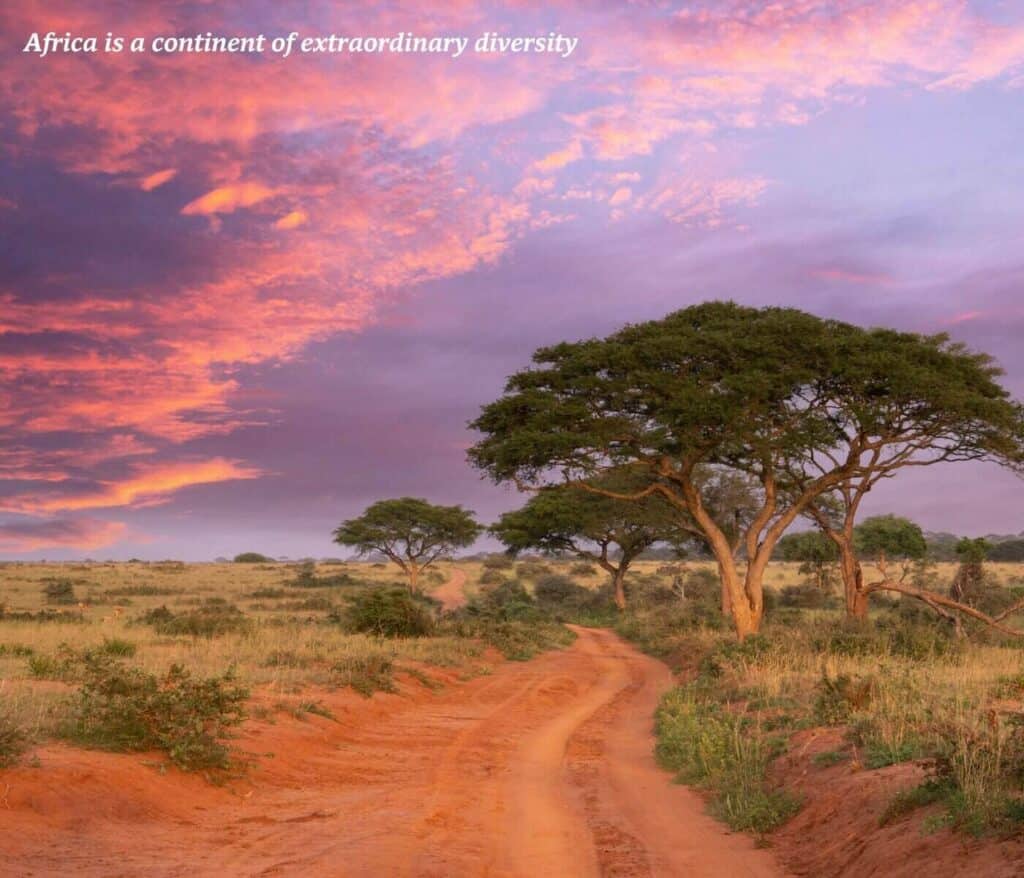 Sunset in Murchison Falls in Uganda