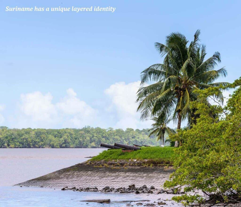 Palm trees on the beach in Suriname