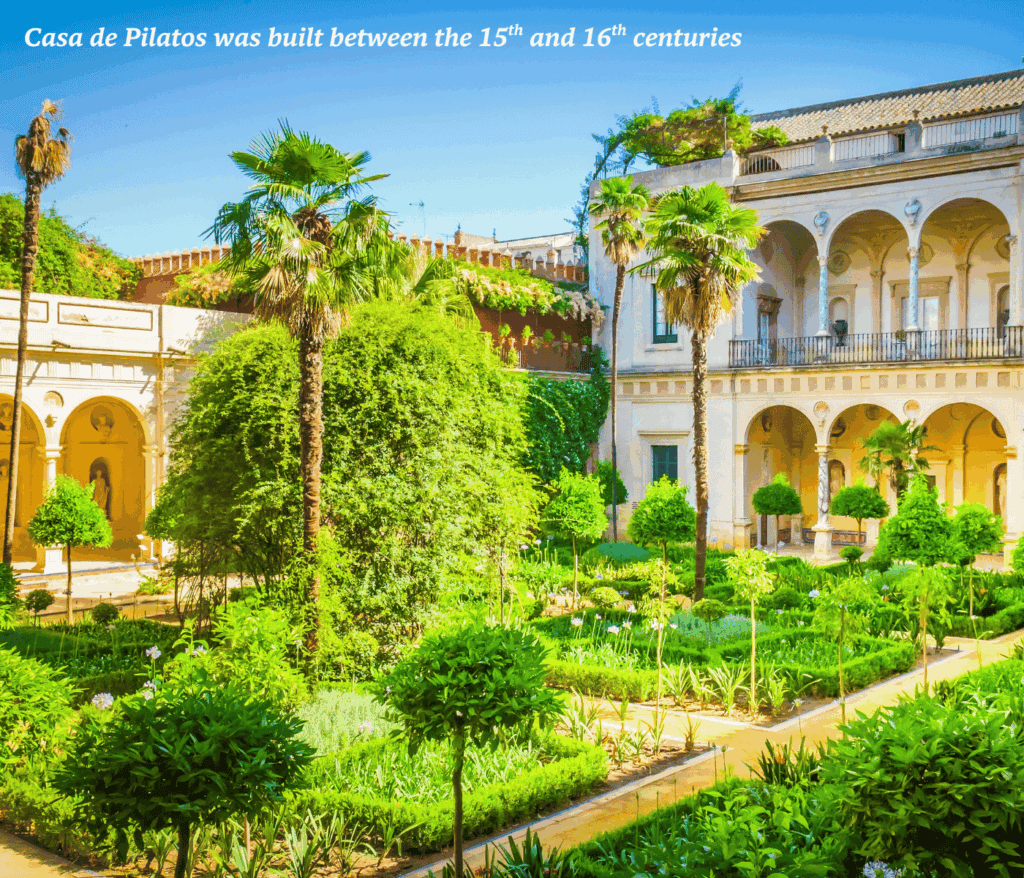 Garden at Casa de Pilatos in Seville, Spain