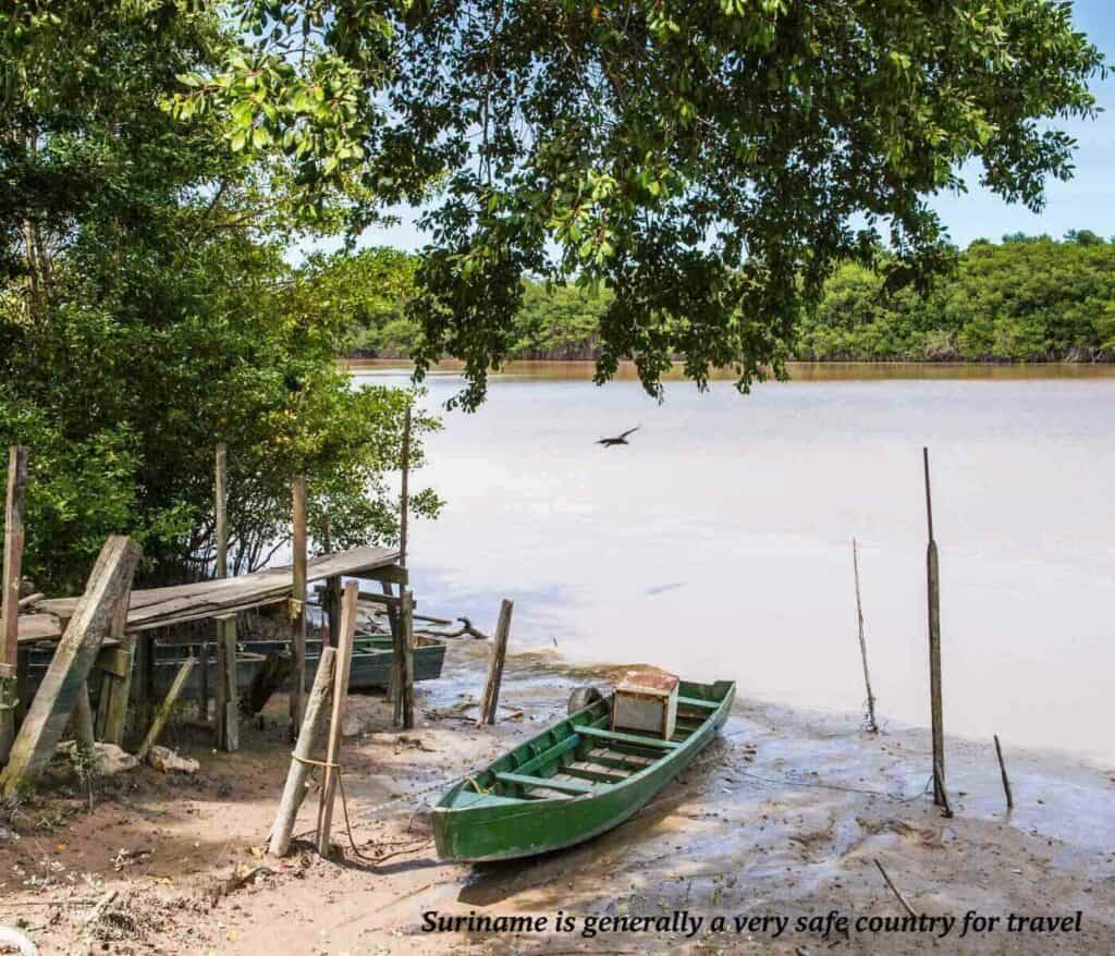 Boat on the river in Suriname