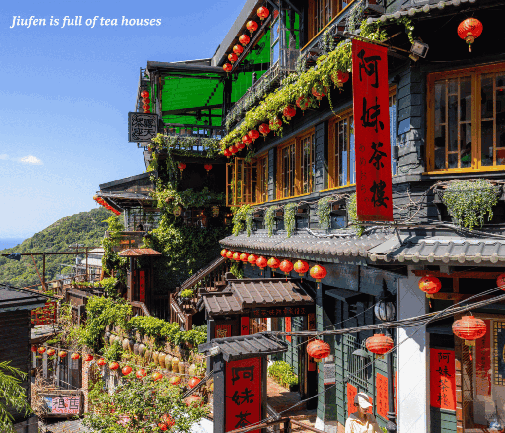 Teahouses in Jiufen on a sunny day, Taiwan