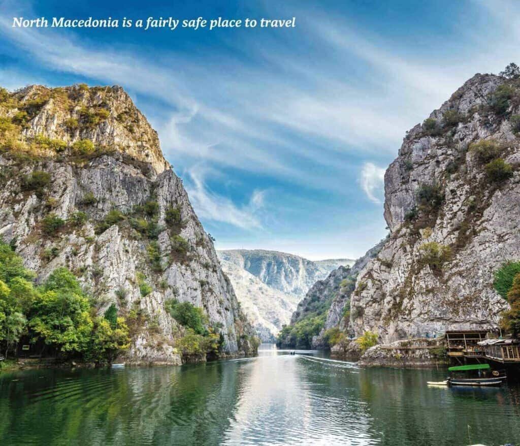 Matka canyon on a sunny day in North Macedonia