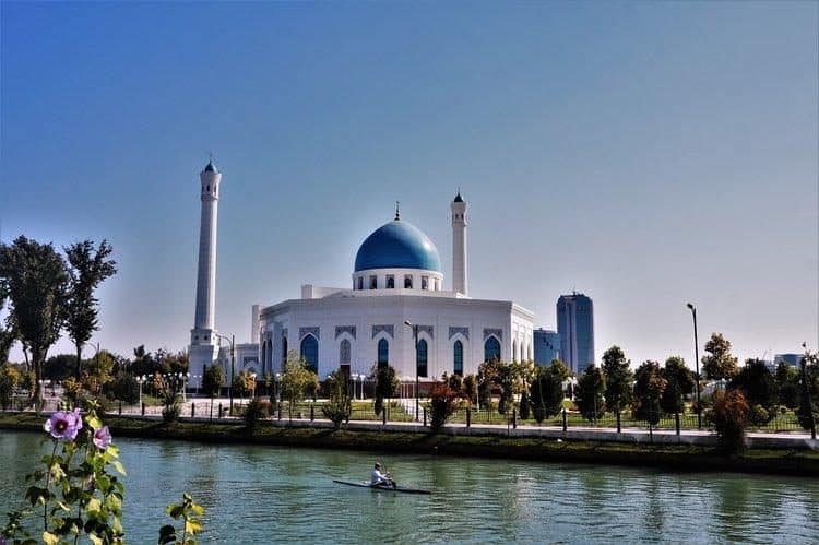 Minor Mosque on a sunny day in Uzbekistan