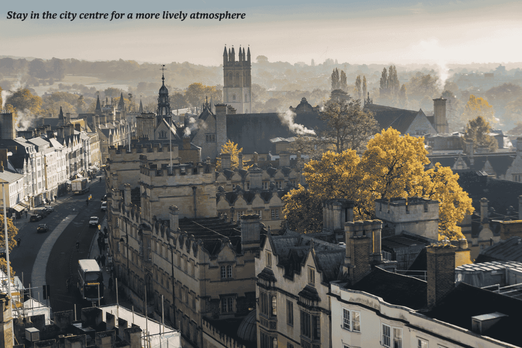 Mist above the skyline of Oxford, England