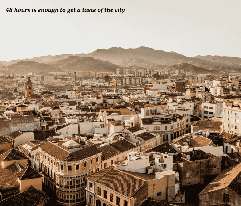 Dusk over the Old Town in Málaga, Spain