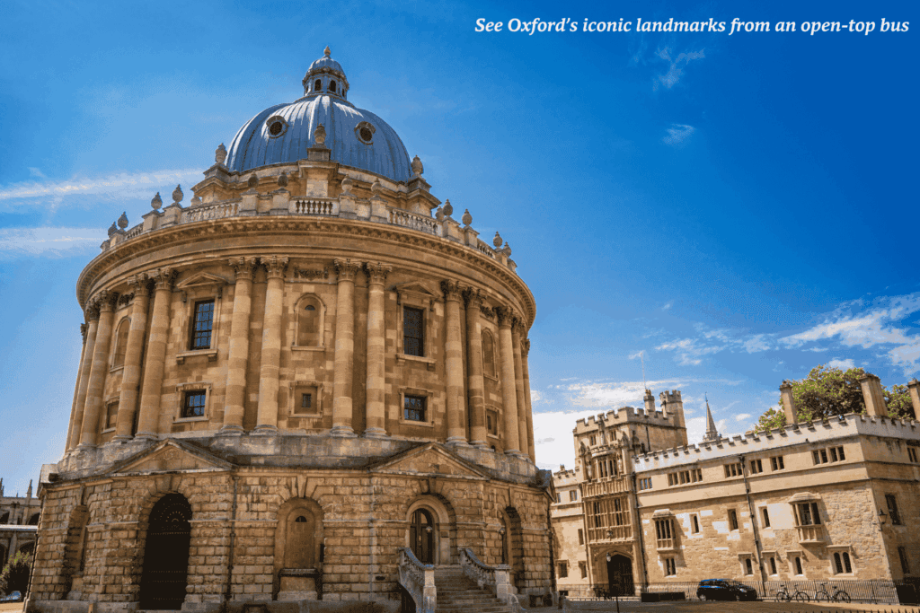 The Radcliffe Camera on a sunny day in Oxford, England