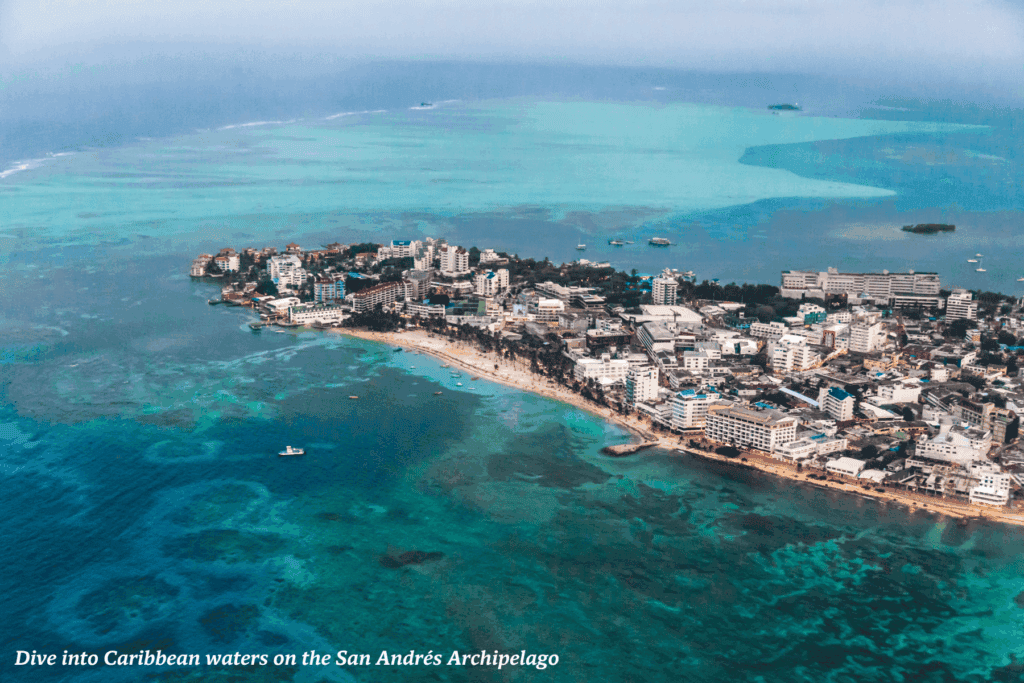 San Andrés Archipelago in Colombia photographed from above
