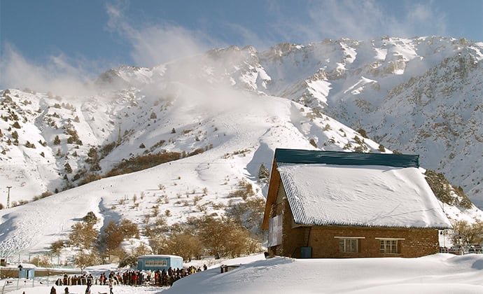 Snow capped mountains in Uzbekistan