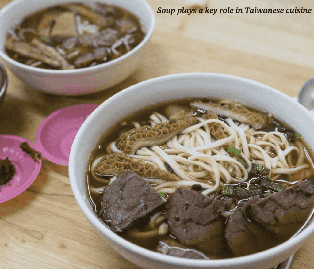 Bowl of traditional beef soup in Taiwan