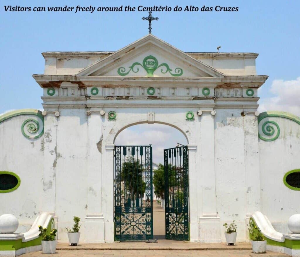 Entry to the Cemiterio do Alto das Cruzes in Miramar, Luanda, Angola