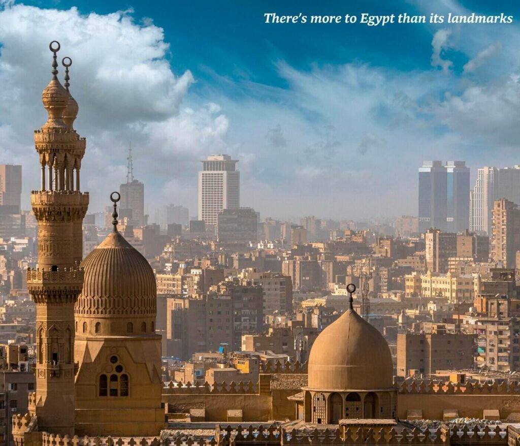 Hazy Cairo skyline in Egypt