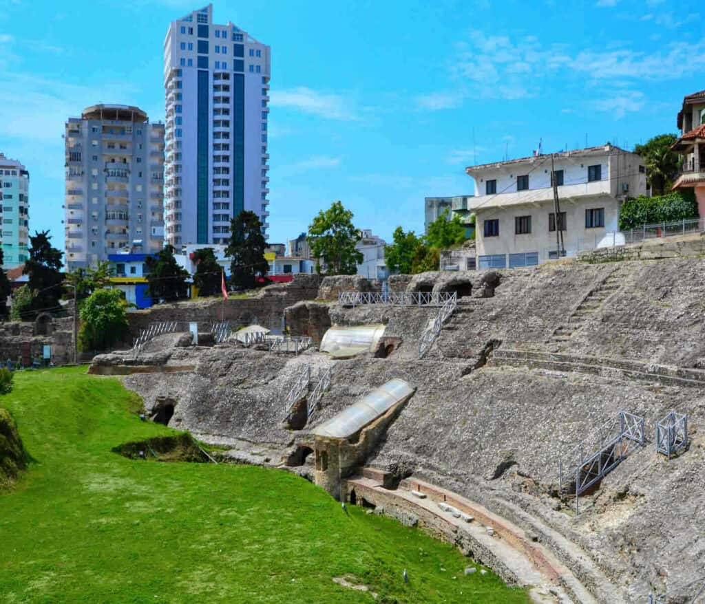 Inside Durrësi's Roman amphitheatre in Albania