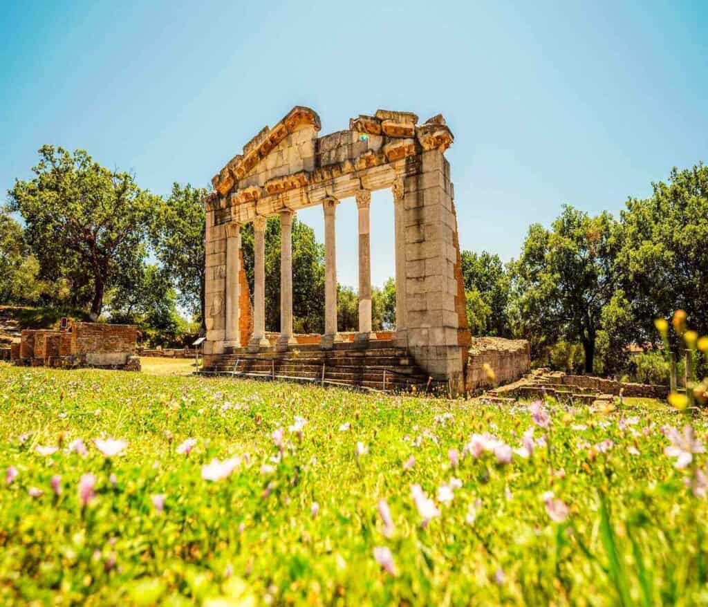 Temple ruins at the site of Apollonia in Albania
