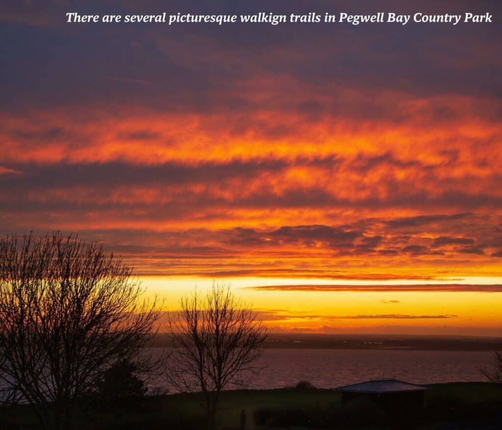 Sunset in Pegwell Bay Country Park in Kent, England