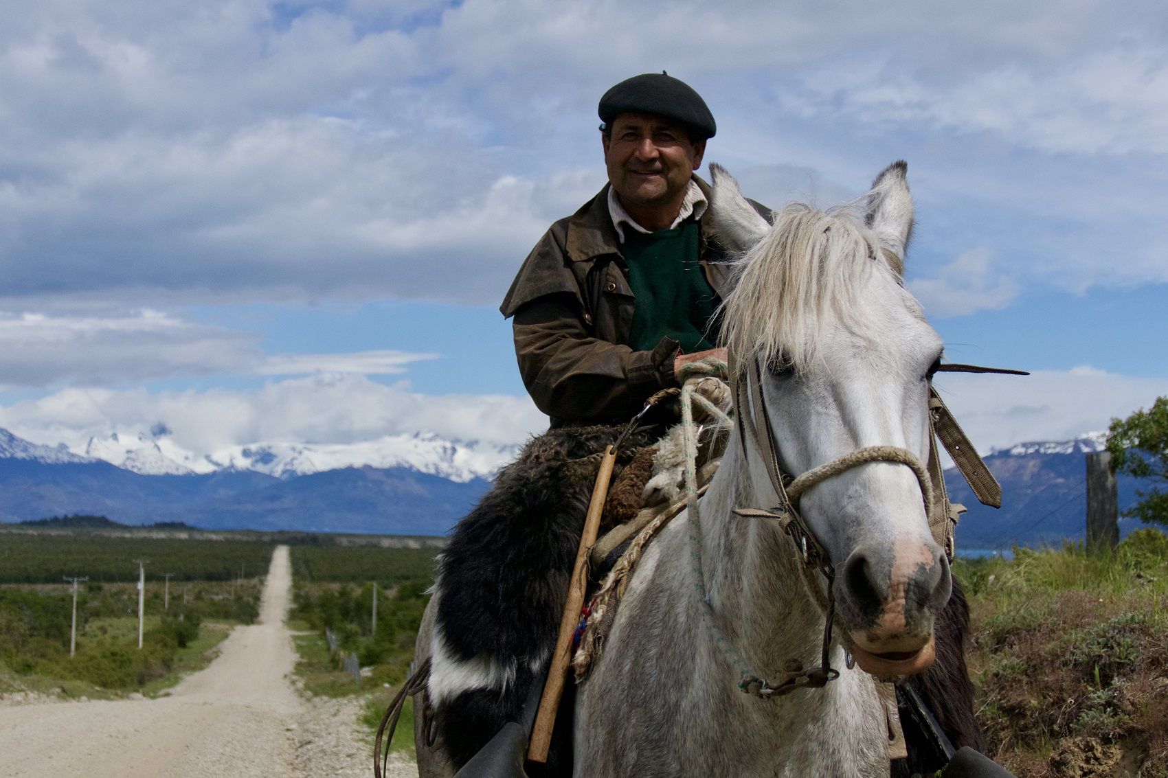 A gaucho rides along the shores of Lago General Carrera