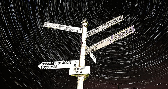 Blagdon Cross Startrails Exmoor Dark Sky Reserve England UK by Hilary Bradt