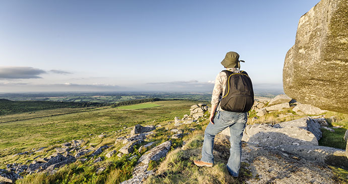 Hiking Kilmar Tor Bodmin Moor Cornwall England by Helen Hotson Shutterstock