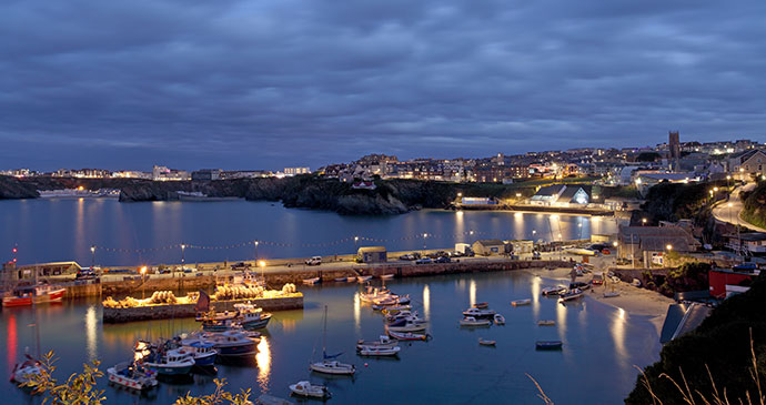 Newquay Harbour night Cornwall England UK by Ollie Taylor Shutterstock