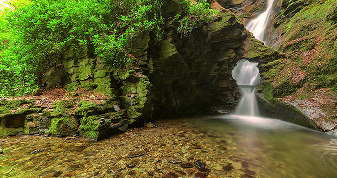 St Nectans waterfall St Nectans Glen Cornwall England UK by Andy Fox Photography Shutterstock