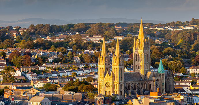 View of Truro Cathedral Truro Cornwall England UK by ian woolcock Shutterstock