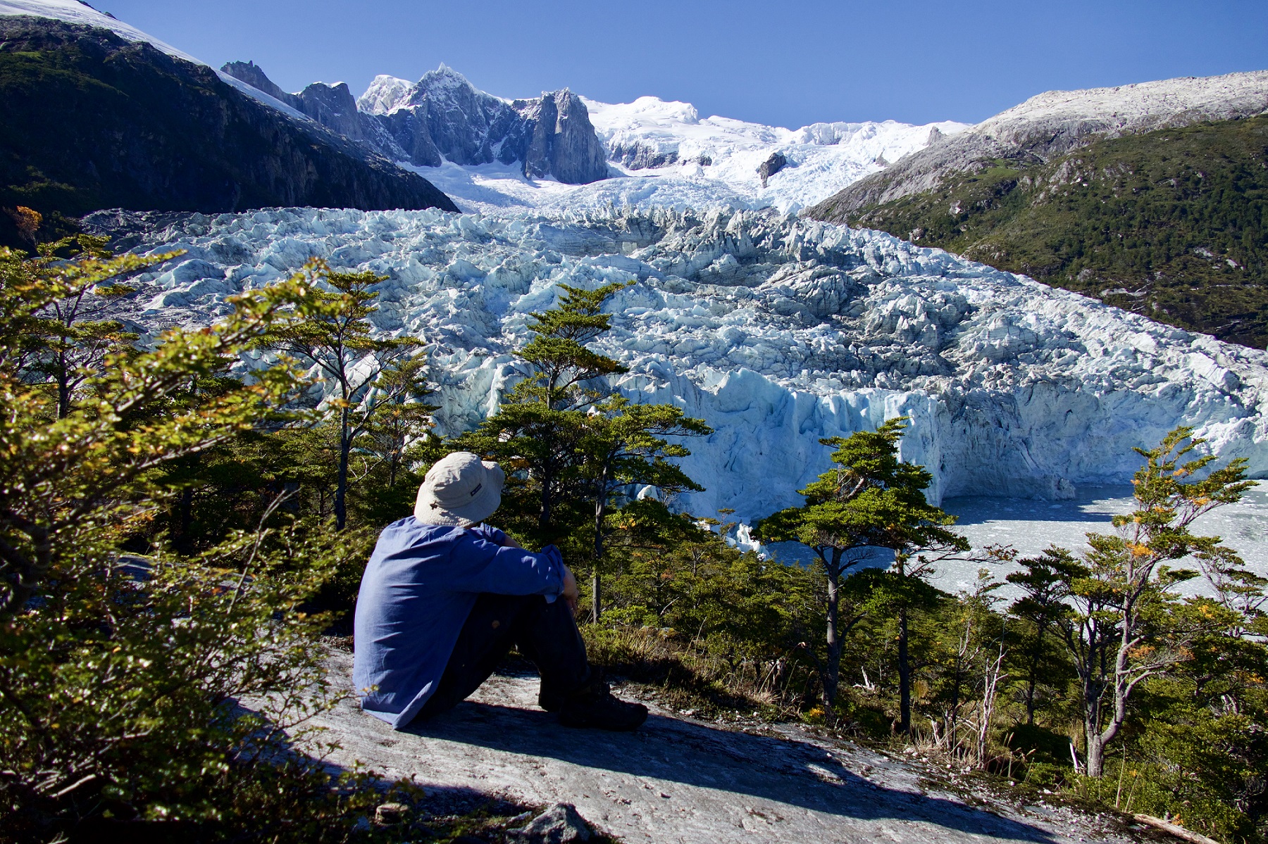 Admiring the Pia Glacier in Chile